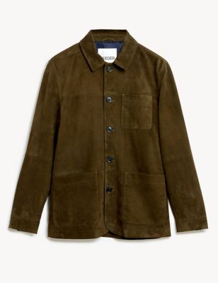 Suede Leather Utility Jacket