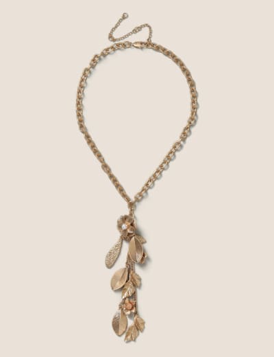 Platinum Plated Cubic Zirconia Necklace M S Collection M S