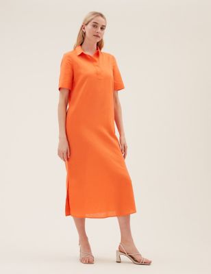midi dress knee length short sleeve summer dresses