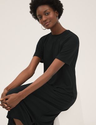 Round Neck Midi T-Shirt Dress