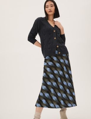 Printed Midaxi Slip Skirt