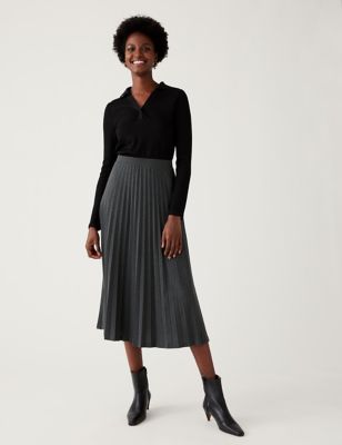 Jersey Pleated Midaxi Skirt