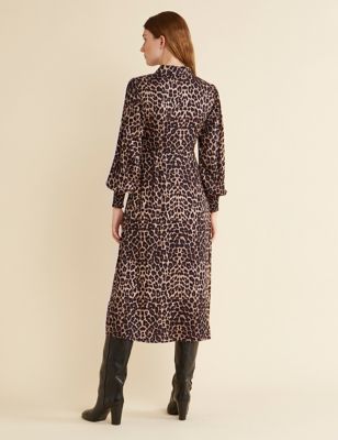 Leopard Print Tie Waist Shirt Dress BNWT 8-14 UK Seller 