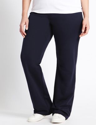 PLUS Cotton Rich Straight Leg Joggers with StayNEW™ | M&S