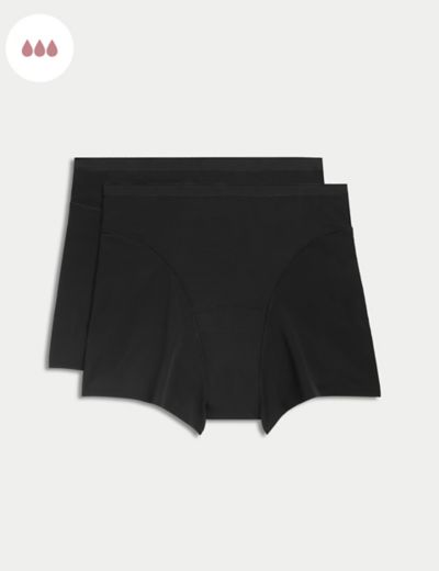 3pk Heavy Absorbency Period High Leg Knickers, M&S Collection