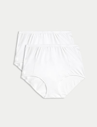 EX MARKS AND SPENCER WHITE Light Control High Leg Knickers Size 14