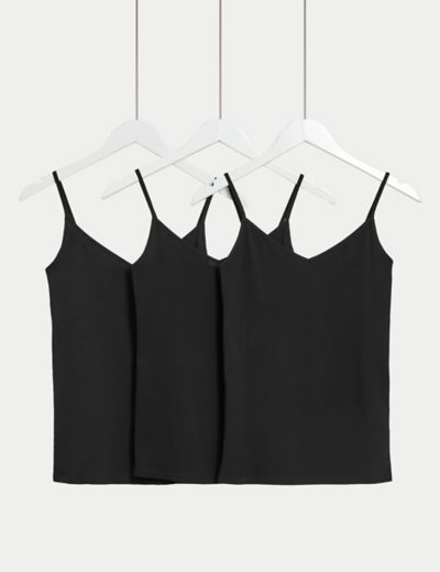 5pk Pure Cotton Camisoles (2-16 Yrs), M&S Collection
