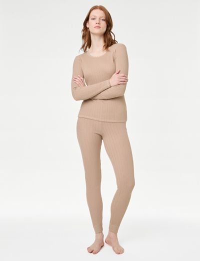 Buy Marks & Spencer Women White Self Design Thermal Leggings - Thermal  Bottoms for Women 12998970