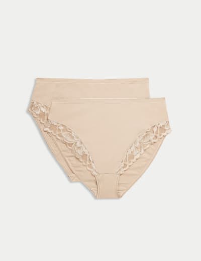 Body by M&S 2pk Light Control Cotton Rich High Leg Knickers - ShopStyle