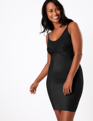 m&s black slip dress