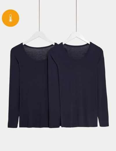2pk Heatgen™ Light Thermal Polo Neck Tops, M&S Collection
