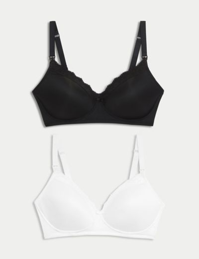 2pk Non Wired Nursing Bras A-D, M&S Collection