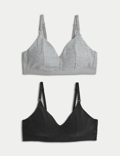 Buy H&M MAMA 2-pack padded nursing bras in Grey Dusty Light 2024