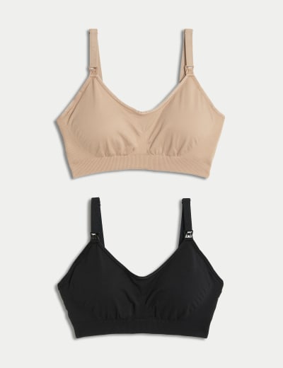 2pk Lace & Mesh Nursing Bras B-H, M&S Collection