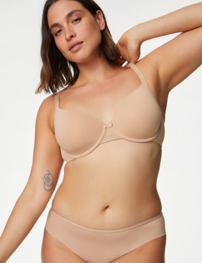 M&S BODY UNDERWIRED SUPERLIGHT SMOOTHING FULL CUP Bra In NUDE Size 32E