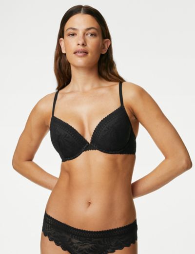 10214146 Love Lace Wired Push Up Bra (Blackl)