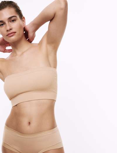 YOURS Nude Seamless Padded Non-Wired Bandeau Bra