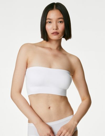 White Ladies Sexy Bandeau Strapless Boob Tube Bra Vest Crop Top