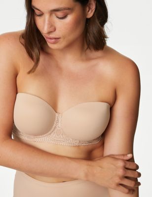 M&S Women's Bra Size 32E Eur 70F Nude Padded Underwired Moulded Comfort  T-Shirt