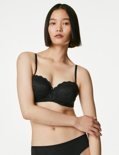 Strapless Bras for Women Betty Bra,No Wire Convertible Push Up Bandeau Bra,Stretchy  Chest Wrap with Detachable Straps. (M, Black) : : Clothing, Shoes  & Accessories