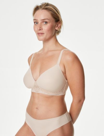EX M&S Collection Flexi-fit Non Wired Sleep Bra In Grey & Navy Size 8-22