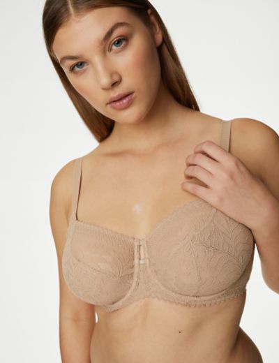 MARKS & SPENCER MOCHA UNDERWIRED MOULDED BALCONY BRA SIZE 32C CUP
