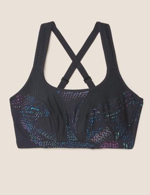Printed High Impact Non Wired Sports Bra A-H
