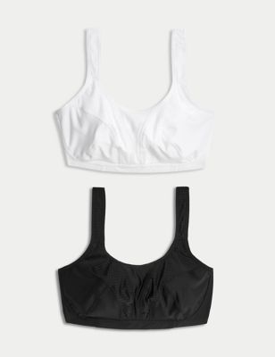 Details about   MARKS & SPENCER M&S MEDIUM IMPACT SANTONI NON-WIRED BLACK/GREY SPORTS BRA SMALL