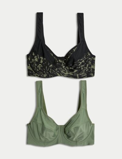 2pk Ultimate Support Wired Sports Bras F-H | Goodmove | M&S