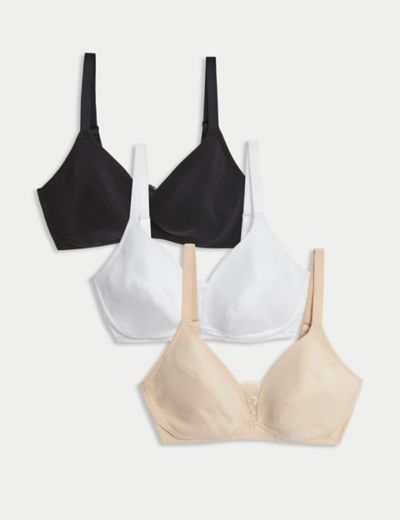 3pk Non Wired Plunge T-Shirt Bras A-E, M&S Collection