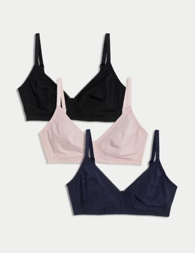 3pk Non Wired Full Cup Bras, M&S Collection