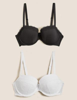 Marks /& Spencer White Or Khaki Underwire Boost Padded Push Up Bras 30C//D