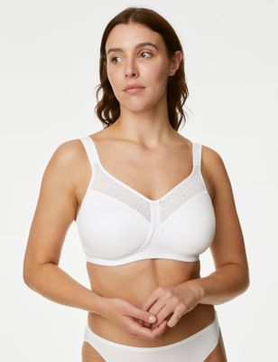 MARKS & SPENCER Total Support Embroidered Full Cup Bra C-H T338020WHITE (34D)  Women Sports Non Padded Bra - Buy MARKS & SPENCER Total Support Embroidered  Full Cup Bra C-H T338020WHITE (34D) Women