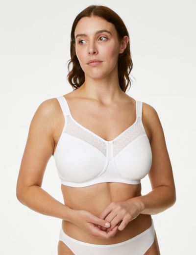 Non-wired Bra in White – Basic Cotton Support