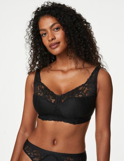 EX M*S TOTAL Support Non Wired Embroidered Full Cup Bra 3 Colours