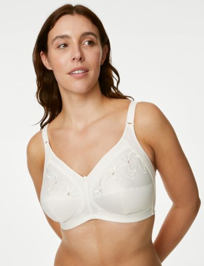 M&S Total Support Embroidered Full Cup Non Wired Bra 34-46 C to K