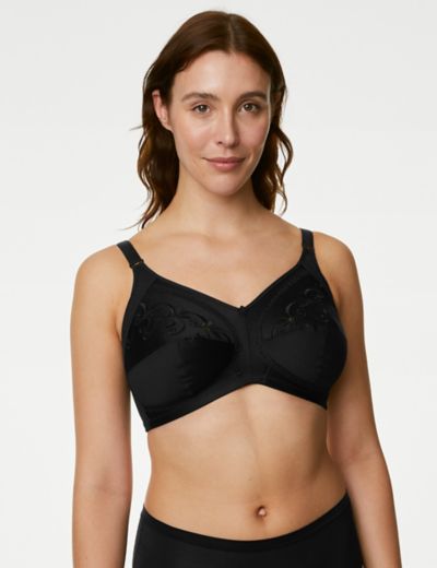 M&S ZEBRA PRINT NON WIRED, PADDED, POST SURGERY FULL CUP BRA In BLACK Mix  34E
