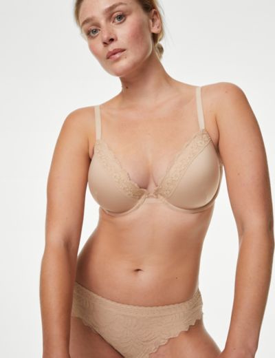 MARKS & SPENCER Archive Embroidery Non Wired Plunge Bra A-E T333004DUSTY  GREEN (34B) Women Everyday Lightly Padded Bra - Buy MARKS & SPENCER Archive  Embroidery Non Wired Plunge Bra A-E T333004DUSTY GREEN (