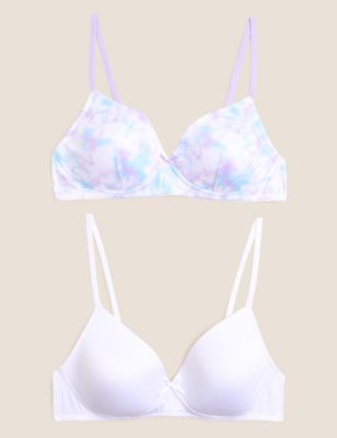 2 Pack Padded Full Cup First Bras AA-D