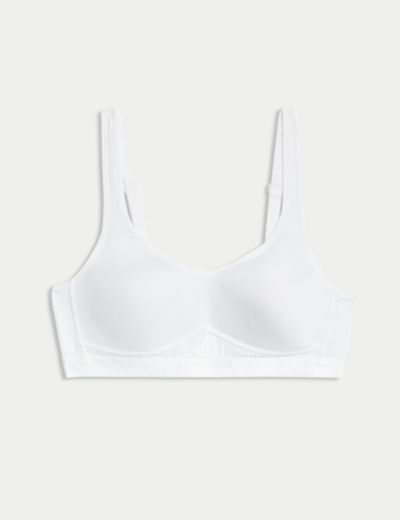 Deevaz Seamless Non-Wired Sports Bra With Removable Cups In White Prin –