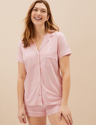 Cotton Modal Shortie Revere Pyjama Set
