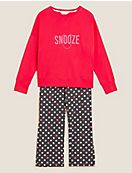Пижамный комплект с надписью Snooze