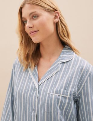 Marks & Spencer Ladies white Blue Spot Pyjama long NightShirt Size 16 New Tags 