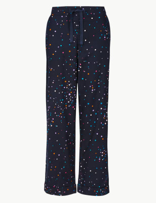 Пижамные штаны из натурального хлопка с принтом Звезды