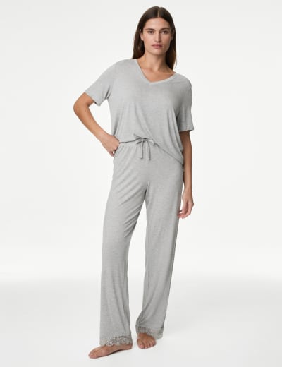 Cotton cropped pyjama bottoms best sale