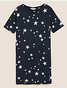 Короткая ночная рубашка из хлопкового модала со звездами