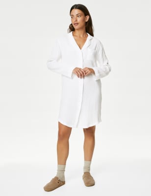 Long white 2025 waffle dressing gown