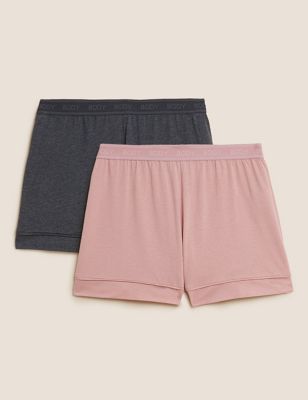 2 Pack Cotton Modal Pyjama Shorts