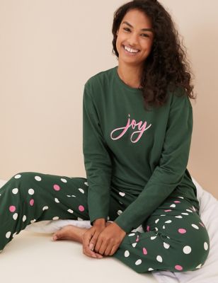 Pure Cotton Joy Slogan Pyjama Set