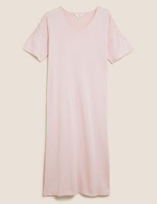 Cool Comfort™ Lace Trim Long Nightdress
